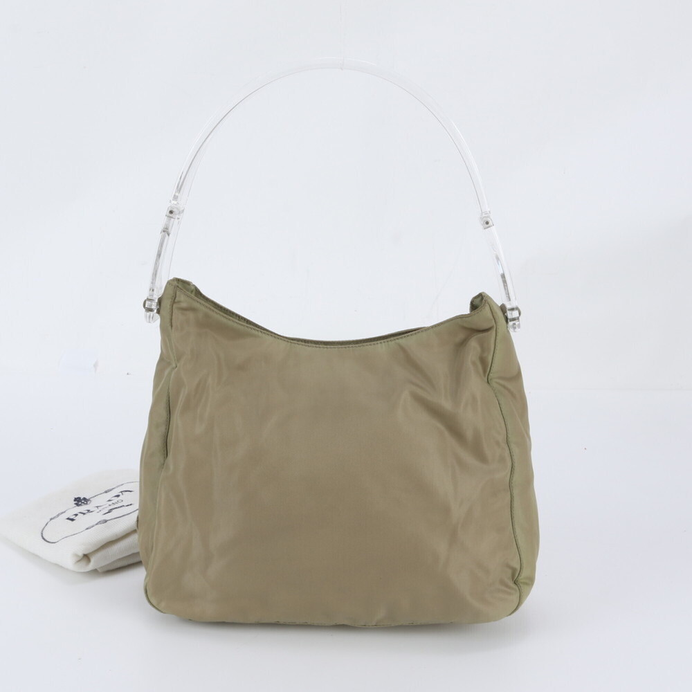 Prada Tessuto Nylon Shoulder Bag/Handbag with Plastic Handle, Triangle Logo, ...